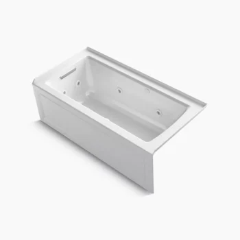 Kohler Archer 60" x 30" alcove Heated BubbleMassage‚ air bath and whirlpool, left drain - White
