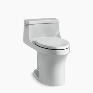 Kohler San Souci‚ One-piece compact elongated toilet with concealed trapway, 1.28 gpf – Ice Grey