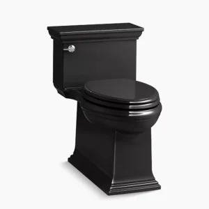 Kohler Memoirs Stately One-piece compact elongated toilet with skirted trapway, 1.28 gpf – Black