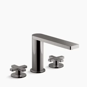 Kohler Composed Widespread bathroom sink faucet with Cross handles, 1.2 gpm – Vibrant Titanium
