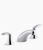 Kohler Coralais Widespread bathroom sink faucet with lever handles, less drain and lift rod – Polished Chrome