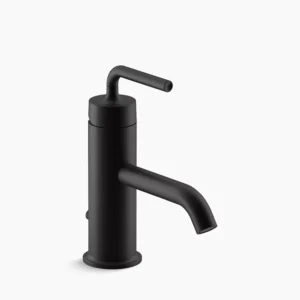Kohler Purist Single-handle bathroom sink faucet with Straight Lever handle, 1.2 gpm – Matte Black