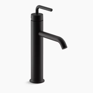 Kohler Purist Tall single-handle bathroom sink faucet with Lever handle, 1.2 gpm – Matte Black