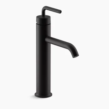 Kohler Purist Tall single-handle bathroom sink faucet with Lever handle, 1.2 gpm - Matte Black