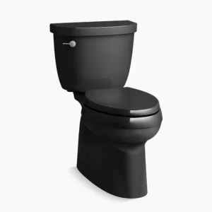 Kohler Cimarron‚ Two-piece elongated toilet with skirted trapway, 1.28 gpf – Black