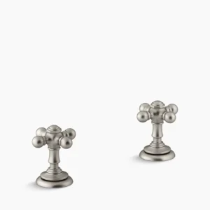 Kohler Artifacts Cross bathroom sink faucet handles – Vibrant Brushed Nickel