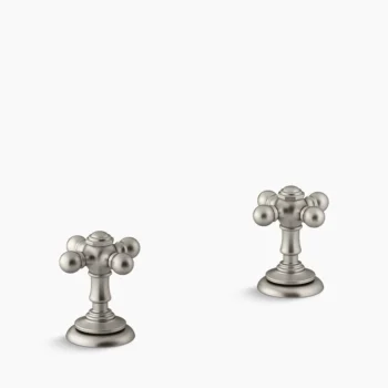 Kohler Artifacts Cross bathroom sink faucet handles - Vibrant Brushed Nickel