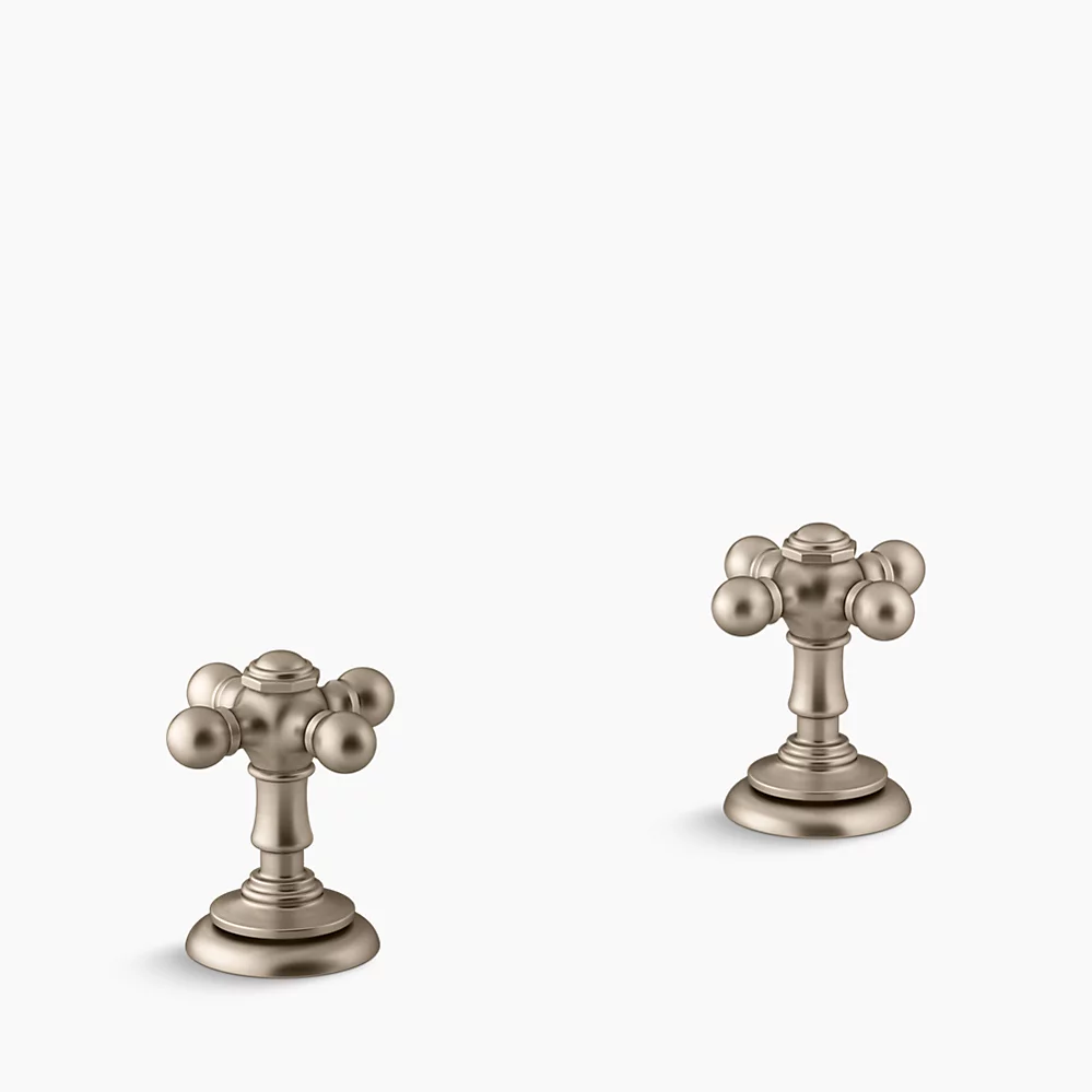 Kohler Artifacts Cross bathroom sink faucet handles - Vibrant Brushed Bronze