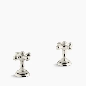 Kohler Artifacts Cross bathroom sink faucet handles – Vibrant Polished Nickel