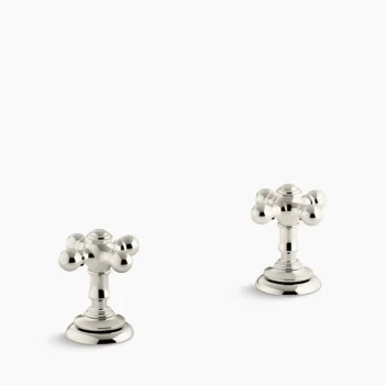 Kohler Artifacts Cross bathroom sink faucet handles - Vibrant Polished Nickel