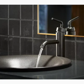 Kohler Purist Single-handle bathroom sink faucet with Straight Lever handle, 1.2 gpm - Vibrant Titanium - Image 2