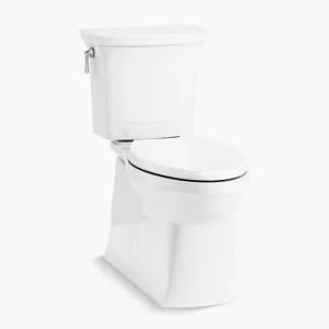 Kohler Corbelle ContinuousClean XT two-piece elongated toilet with skirted trapway, 1.28 gpf – White