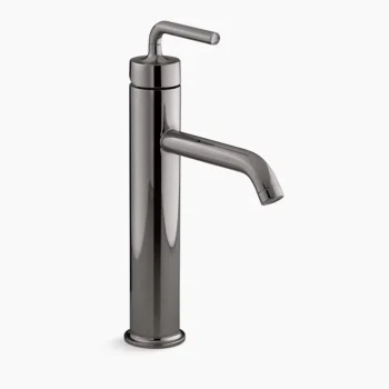 Kohler Purist Tall single-handle bathroom sink faucet with Lever handle, 1.2 gpm - Vibrant Titanium