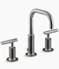 Kohler Purist Widespread bathroom sink faucet with Lever handles, 1.2 gpm – Vibrant Titanium