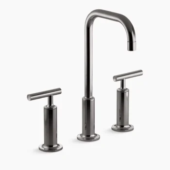 Kohler Purist Widespread bathroom sink faucet with Lever handles, 1.2 gpm - Vibrant Titanium