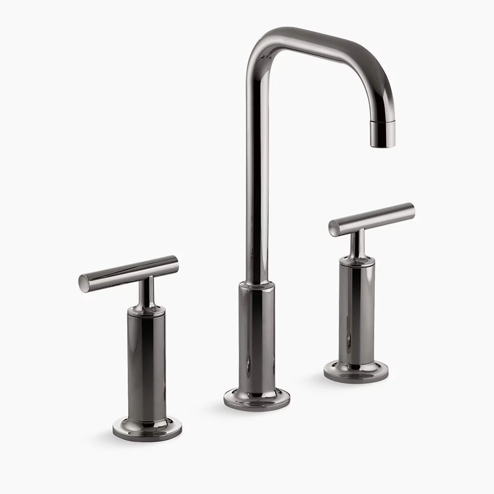 Kohler Purist Widespread bathroom sink faucet with Lever handles, 1.2 gpm - Vibrant Titanium