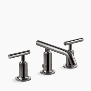 Kohler Purist Widespread bathroom sink faucet with Lever handles, 1.2 gpm – Vibrant Titanium