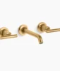 Kohler Purist Wall-mount bathroom sink faucet trim with Lever handles, 1.2 gpm – Vibrant Brushed Moderne Brass