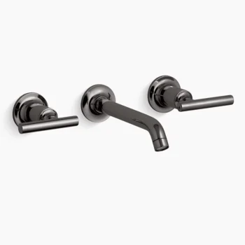 Kohler Purist Wall-mount bathroom sink faucet trim with Lever handles, 1.2 gpm - Vibrant Titanium