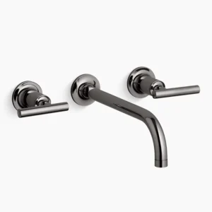 Kohler Purist Wall-mount bathroom sink faucet trim with Lever handles, 1.2 gpm – Vibrant Titanium