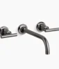 Kohler Purist Wall-mount bathroom sink faucet trim with Lever handles, 1.2 gpm – Vibrant Titanium