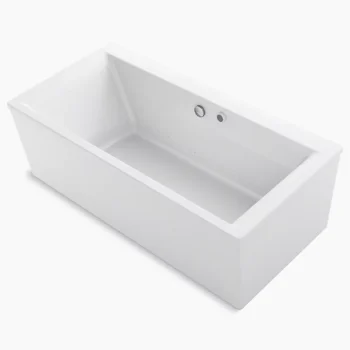 Kohler Stargaze 60" x 34" freestanding Heated BubbleMassage‚ air bath with straight shroud - White