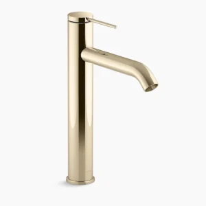 Kohler Components Tall single-handle bathroom sink faucet, 1.2 gpm – Vibrant French Gold