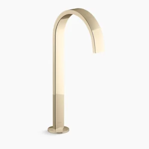 Kohler Purist Bathroom sink faucet spout with Ribbon design, 1.2 gpm – Vibrant French Gold