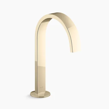 Kohler Components Bathroom sink faucet spout with Ribbon design, 1.2 gpm - Vibrant French Gold