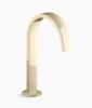 Kohler Components Bathroom sink faucet spout with Ribbon design, 1.2 gpm – Vibrant French Gold