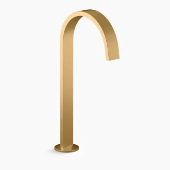 Kohler Purist Bathroom sink faucet spout with Ribbon design, 1.2 gpm - Vibrant Brushed Moderne Brass