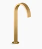 Kohler Purist Bathroom sink faucet spout with Ribbon design, 1.2 gpm – Vibrant Brushed Moderne Brass