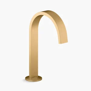 Kohler Components Bathroom sink faucet spout with Ribbon design, 1.2 gpm – Vibrant Brushed Moderne Brass