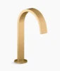 Kohler Components Bathroom sink faucet spout with Ribbon design, 1.2 gpm – Vibrant Brushed Moderne Brass