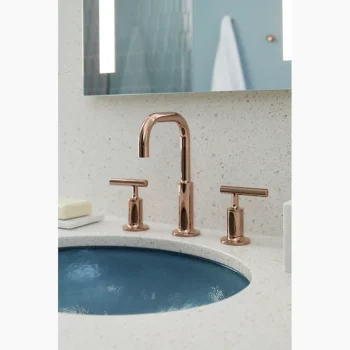 Kohler Purist Widespread bathroom sink faucet with Lever handles, 1.2 gpm - Vibrant Polished Nickel - Image 7