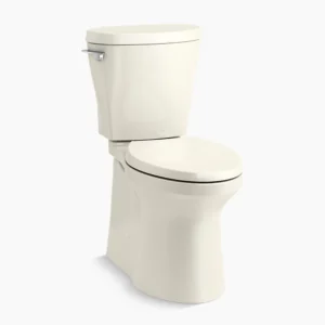 Kohler Betello‚ Two-piece elongated toilet with skirted trapway, 1.28 gpf – Biscuit