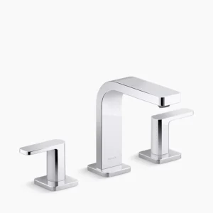 Kohler Parallel Widespread bathroom sink faucet, 0.5 gpm – Polished Chrome