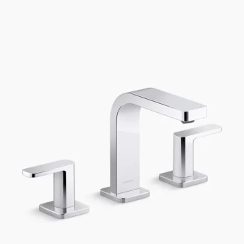 Kohler Parallel Widespread bathroom sink faucet, 0.5 gpm - Polished Chrome