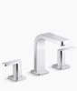 Kohler Parallel Widespread bathroom sink faucet, 0.5 gpm – Polished Chrome