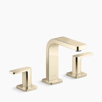 Kohler Parallel Widespread bathroom sink faucet, 0.5 gpm - Vibrant French Gold