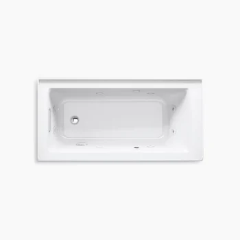 Kohler Archer 60" x 30" alcove Heated BubbleMassage‚ air bath and whirlpool, left drain - White - Image 2