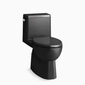Kohler Reach‚ One-piece compact elongated toilet with skirted trapway, 1.28 gpf – Black