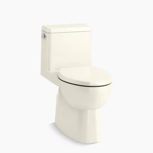 Kohler Reach‚ One-piece compact elongated toilet with skirted trapway, 1.28 gpf – Biscuit