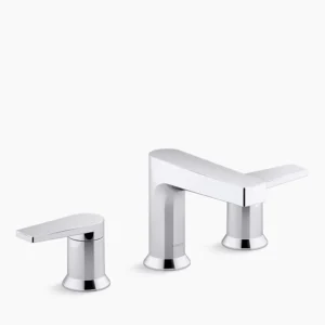 Kohler Taut Widespread bathroom sink faucet, 1.2 gpm – Polished Chrome
