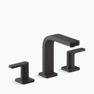 Kohler Parallel Widespread bathroom sink faucet, 0.5 gpm – Matte Black