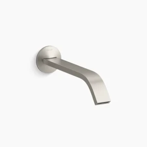 Kohler Components Wall-mount bathroom sink faucet spout with Ribbon design, 1.2 gpm – Vibrant Brushed Nickel