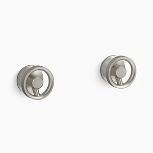 Kohler Components Wall-mount bathroom sink faucet Industrial handle trim – Vibrant Brushed Nickel