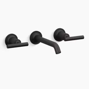 Kohler Purist Wall-mount bathroom sink faucet trim with Lever handles, 1.2 gpm – Matte Black