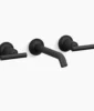 Kohler Purist Wall-mount bathroom sink faucet trim with Lever handles, 1.2 gpm – Matte Black