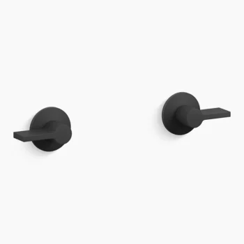 Kohler Components Wall-mount bathroom sink faucet Lever handle trim - Matte Black